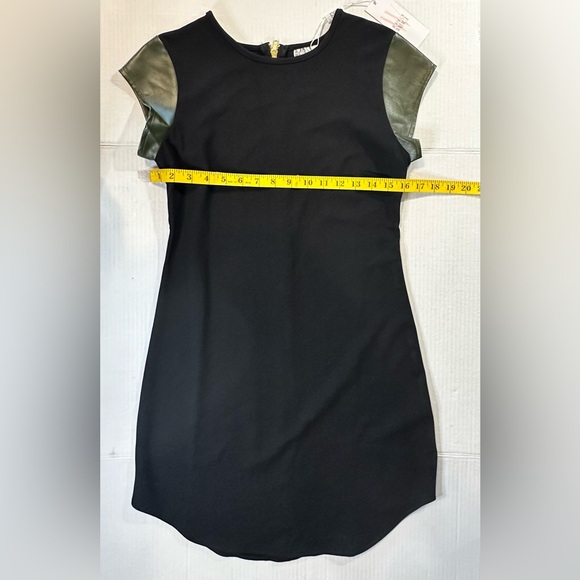 House Of Wallace LC Dress Black Green Zip Up Stretch Midi Size XS NWT - Picture 4 of 8